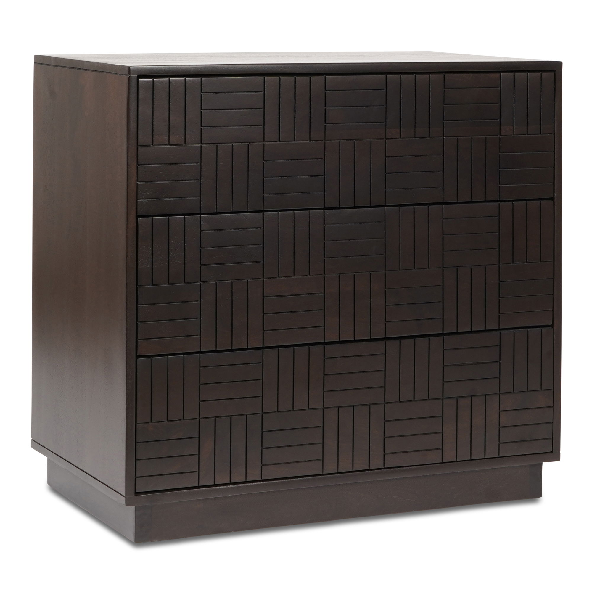 Denman 3 Drawer Nightstand Dark Brown large image 