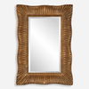 Emerson Scalloped Antique Gold Mirror, by Uttermost, 36.25" width x 51" height x 2.5" depth thumbnail 1