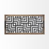 Fantuz 32L x 16W Gray Metal, Wood and Glass Serving Tray thumbnail 3