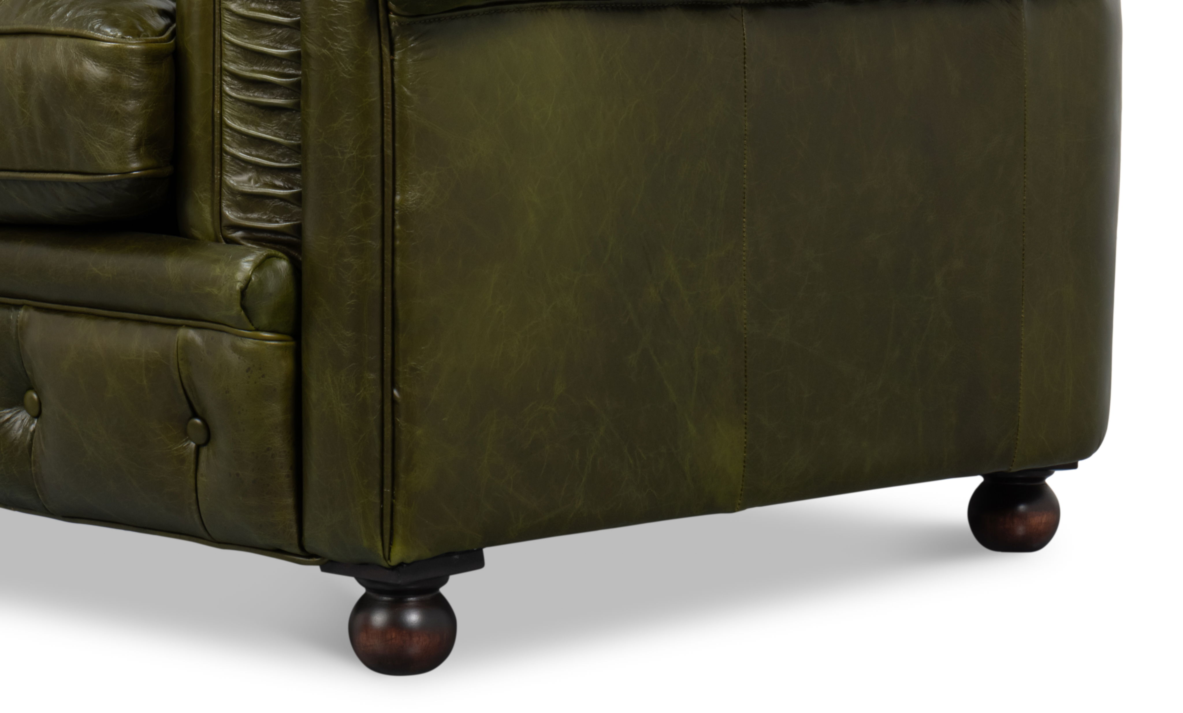 Savile Leather Chair,Green large image 