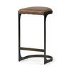 Tyson 31' Seat Height Brown Leather Seat Black Metal Frame Stool, Counter & Bar Stool by Mercana, 17.25" length x 17.75" width x 31" height thumbnail 1