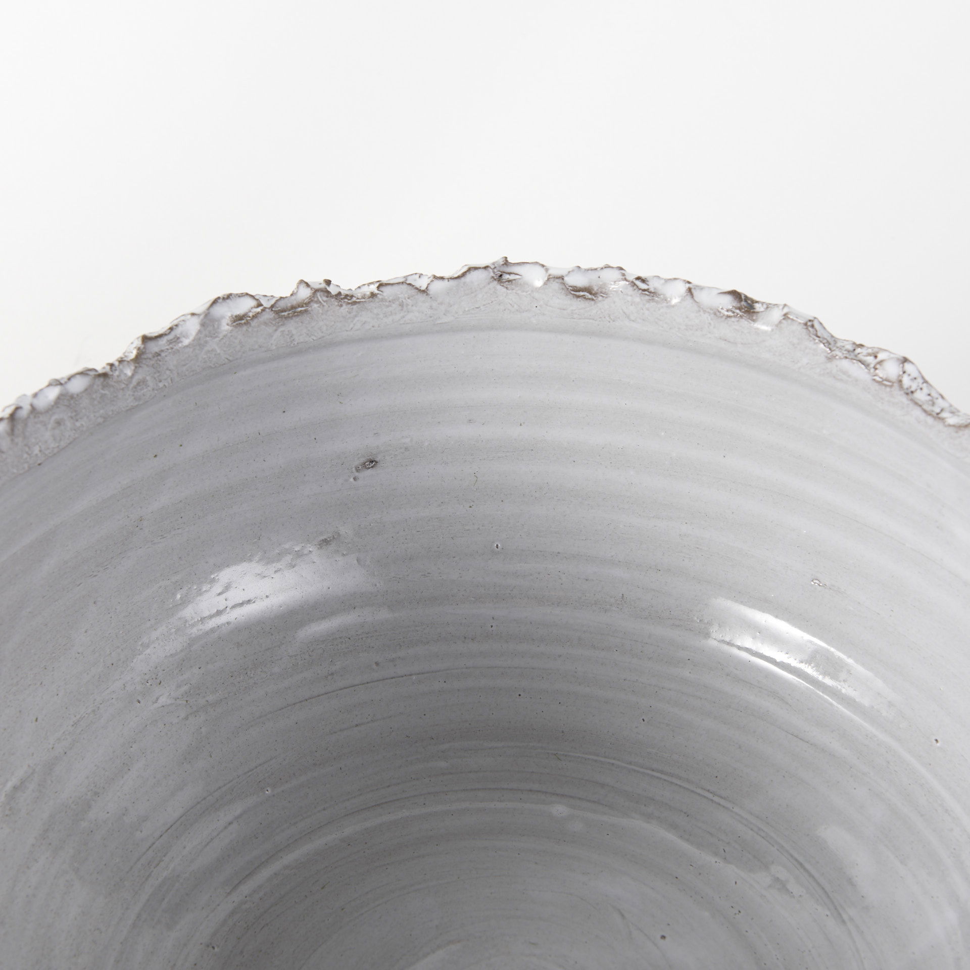Larsen 13L x 13W White Ceramic Large Decorative Bowl large image 