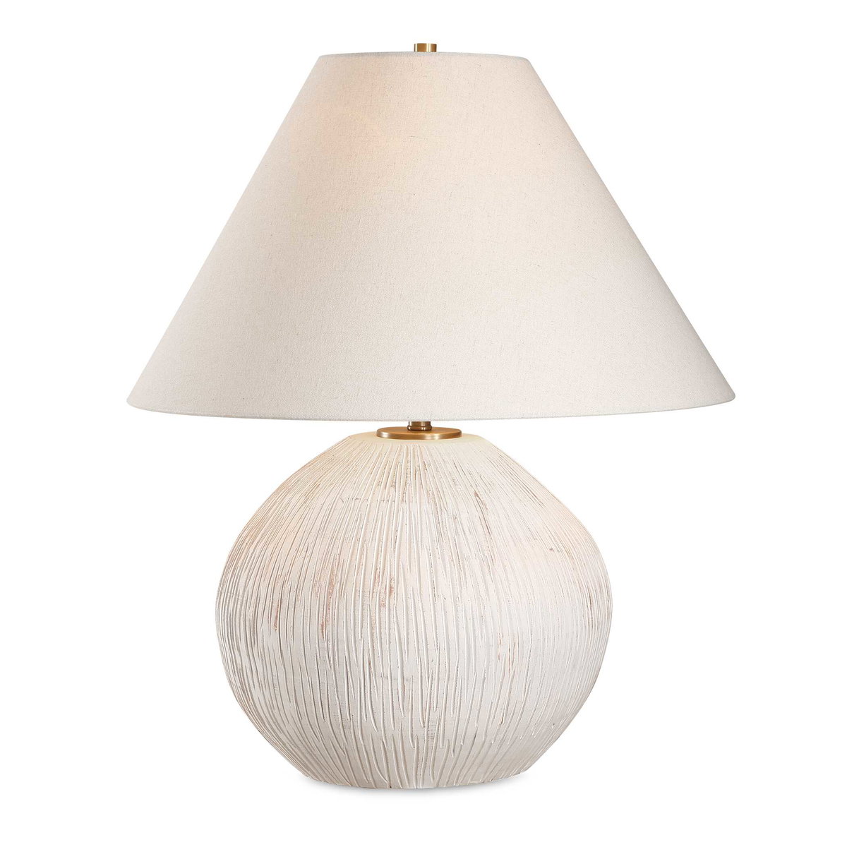 Meryl Aged White Table Lamp, by Uttermost, 1'8" width x 2'0.5" height x 1'8" depth View 1