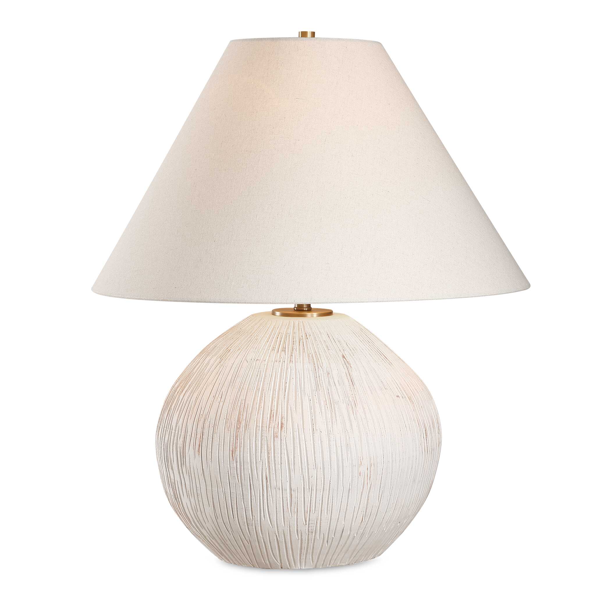 Meryl Aged White Table Lamp, by Uttermost, 20" width x 24.5" height x 20" depth View 1