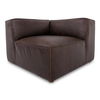 Form Corner Chair Espresso Brown Leather, Sectional Sofa by Moe's Home, 40.5" width x 26" height x 40.5" depth thumbnail 3