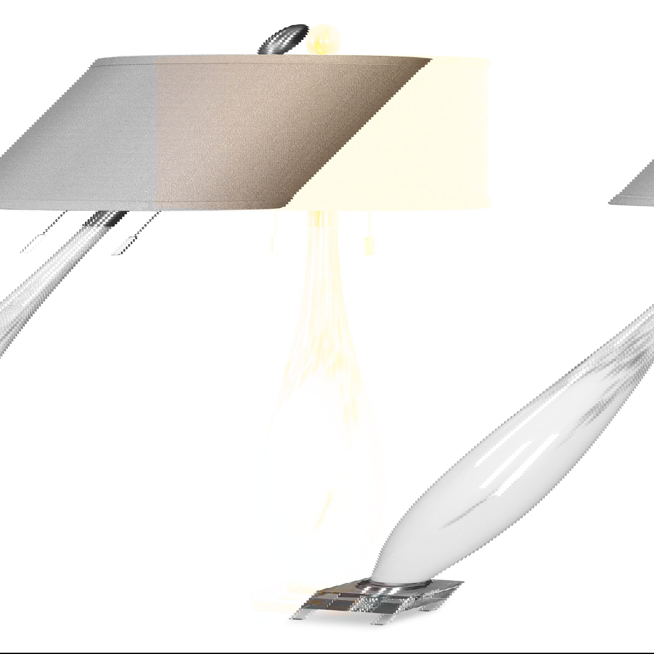Cardoni White Glass Table Lamp large image 