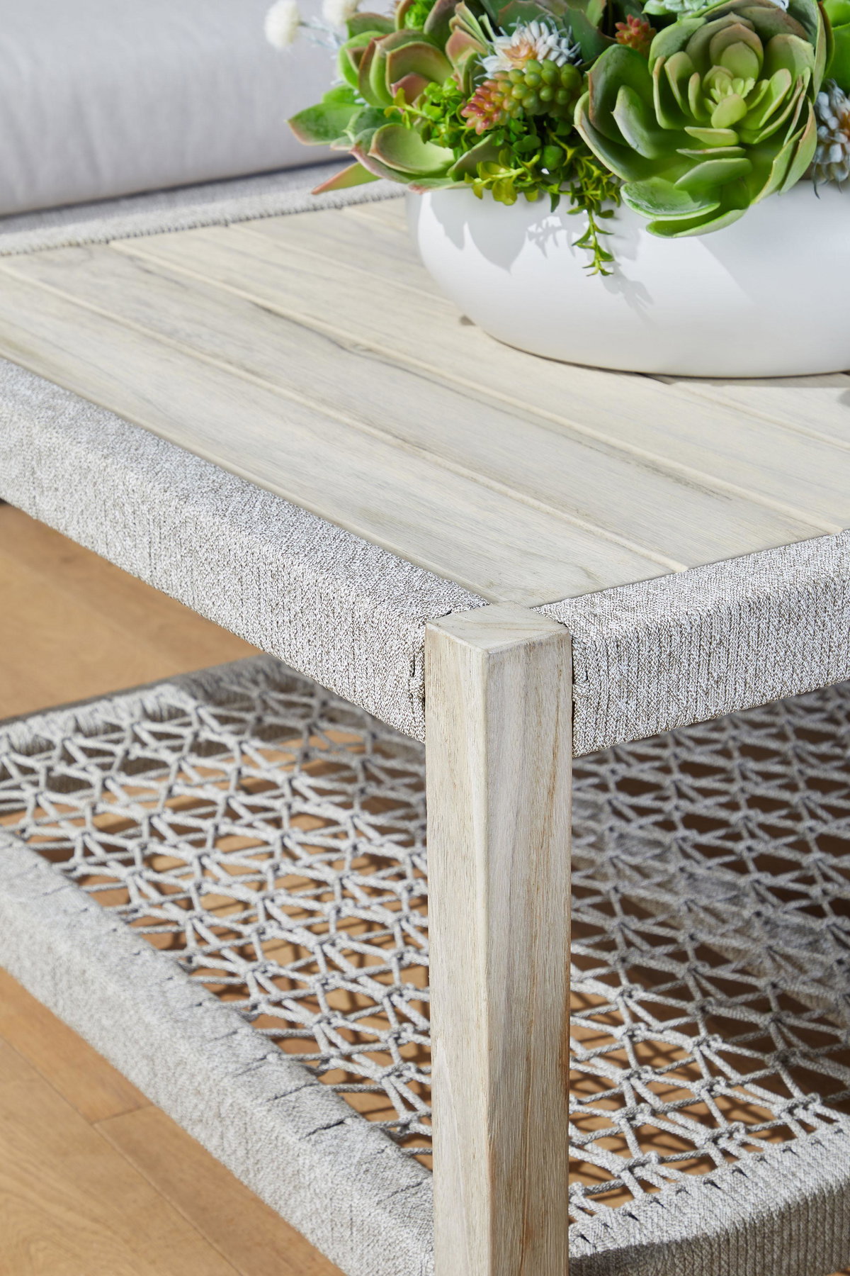 Wrap Outdoor Coffee Table, by Essentials for Living, 56.25" width x 17.75" height x 32.25" depth View 6
