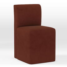 Online Designer Other Block Base Dining Chair, Velvet Burnt Orange