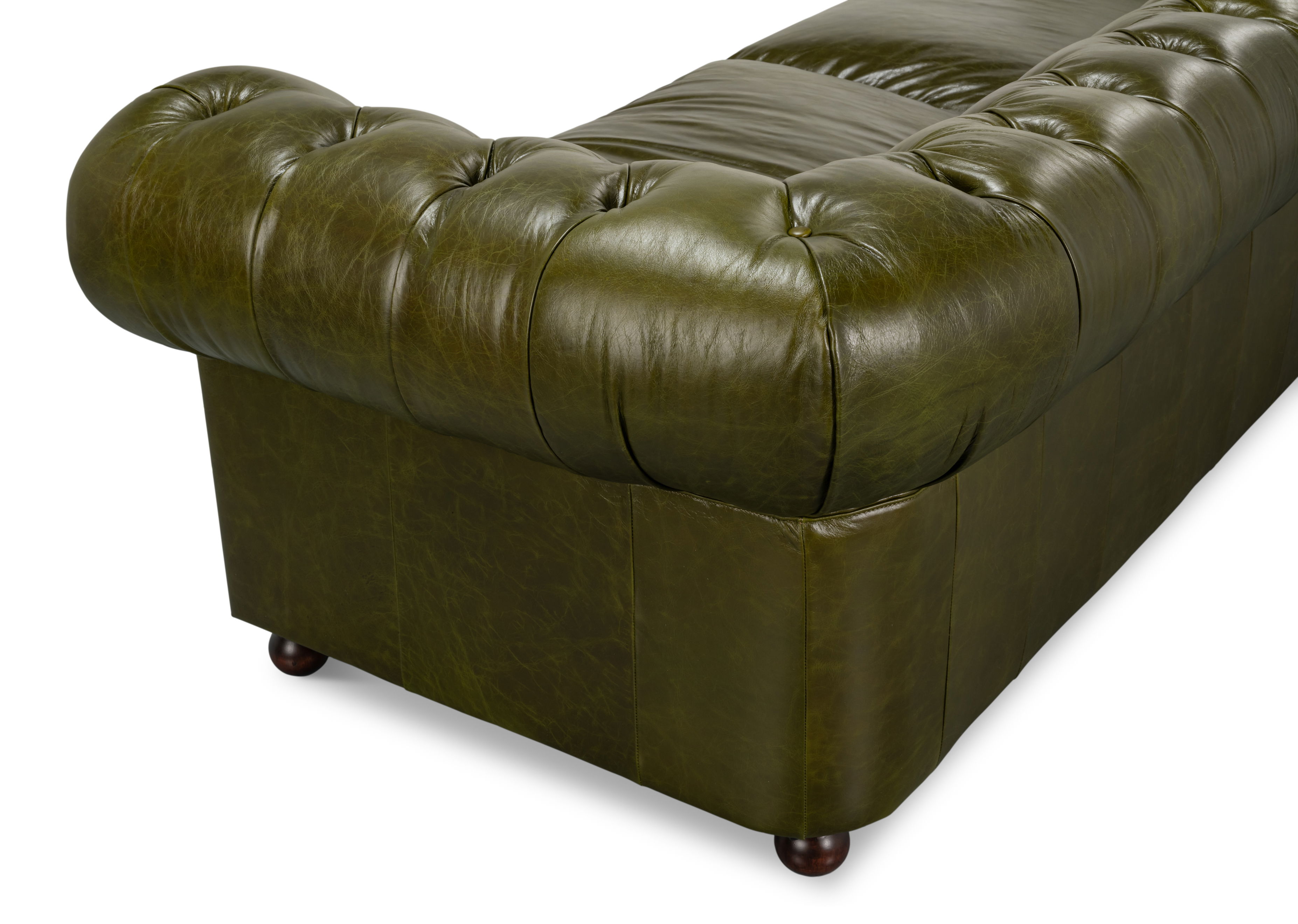 Savile Leather Sofa, Green large image 