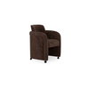 Mesto Rolling Dining Chair Dark Brown, by Moe's Home, 26" width x 32.5" height x 25.6" depth thumbnail 2