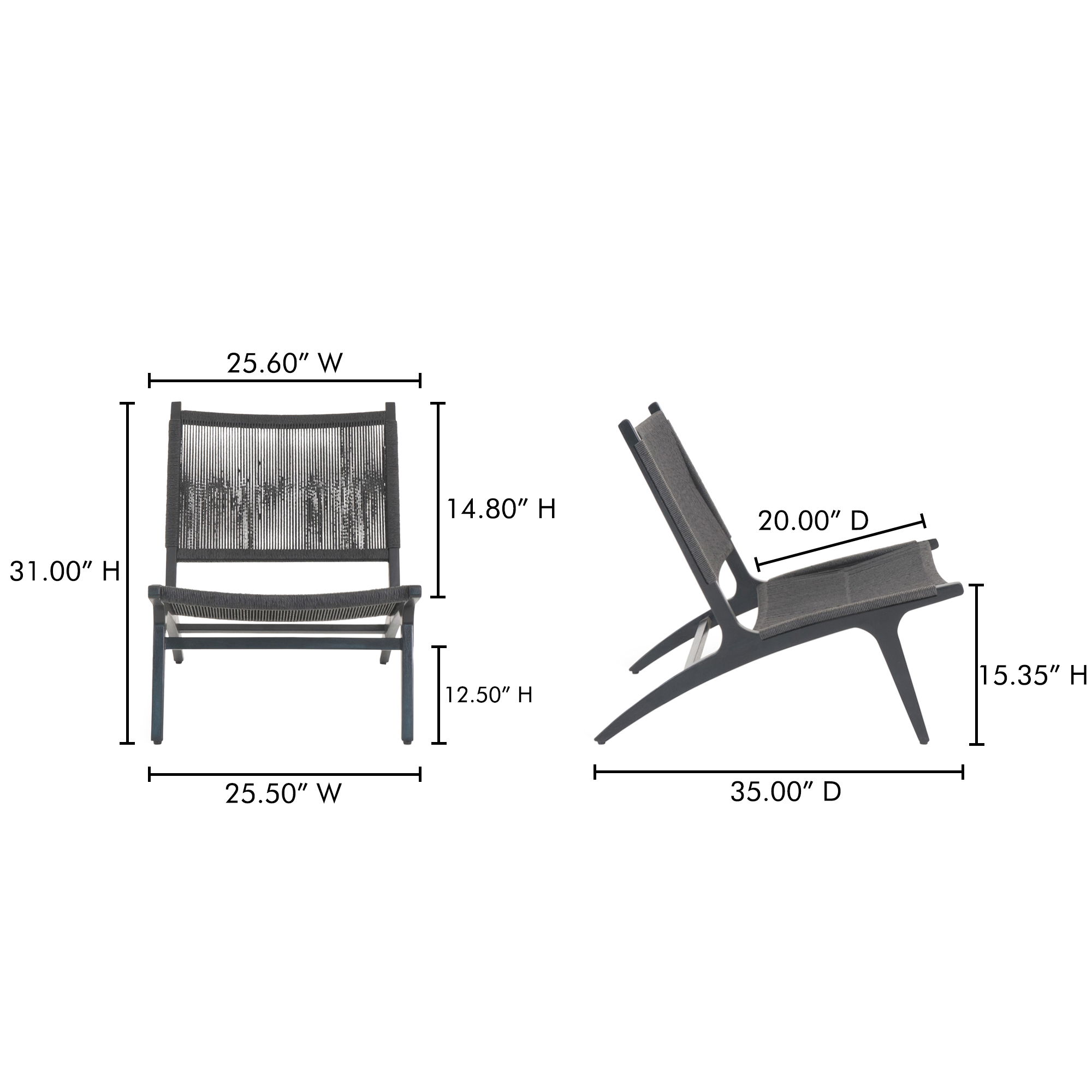 Palma Outdoor Lounge Chair Black large image 