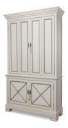*Painted Directoire Style Cupboard, Shelving & Bookcase by Sarreid, 54" length x 17" width x 89" height thumbnail 1