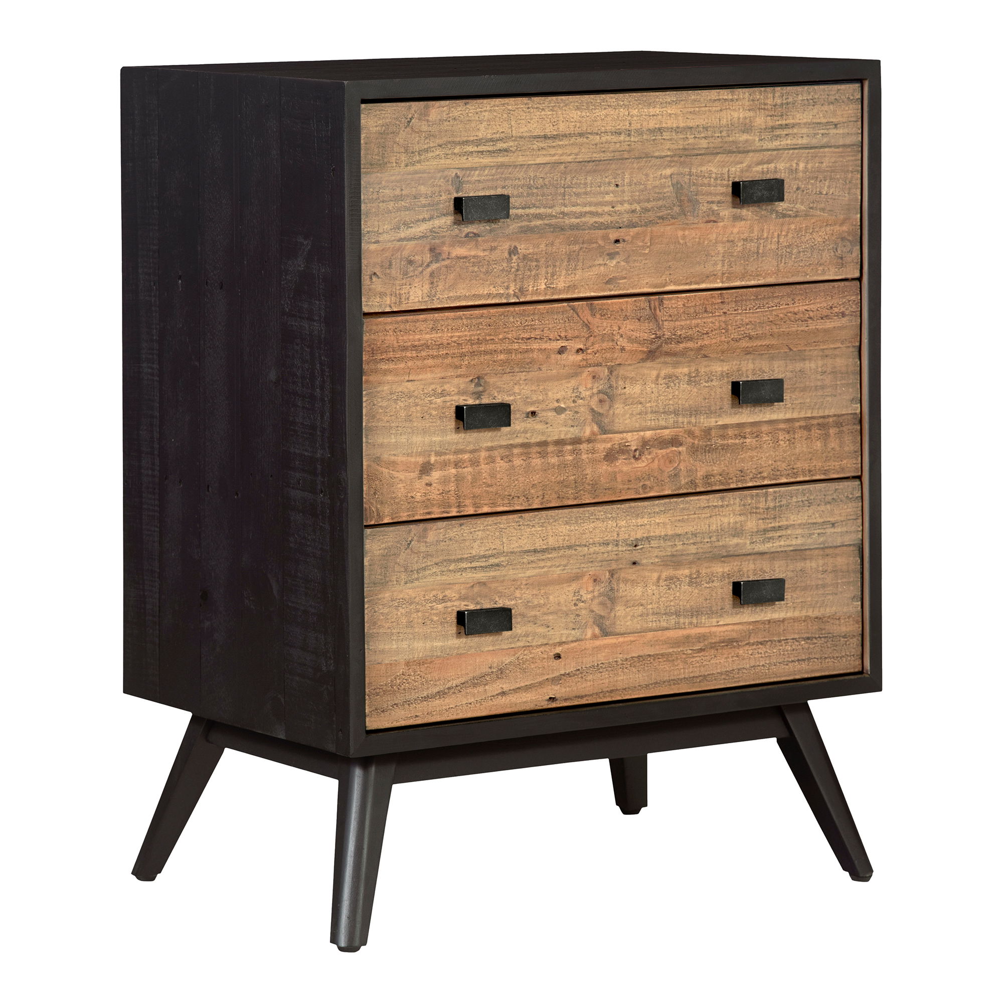 Nova 3 Drawer Nightstand Black large image 