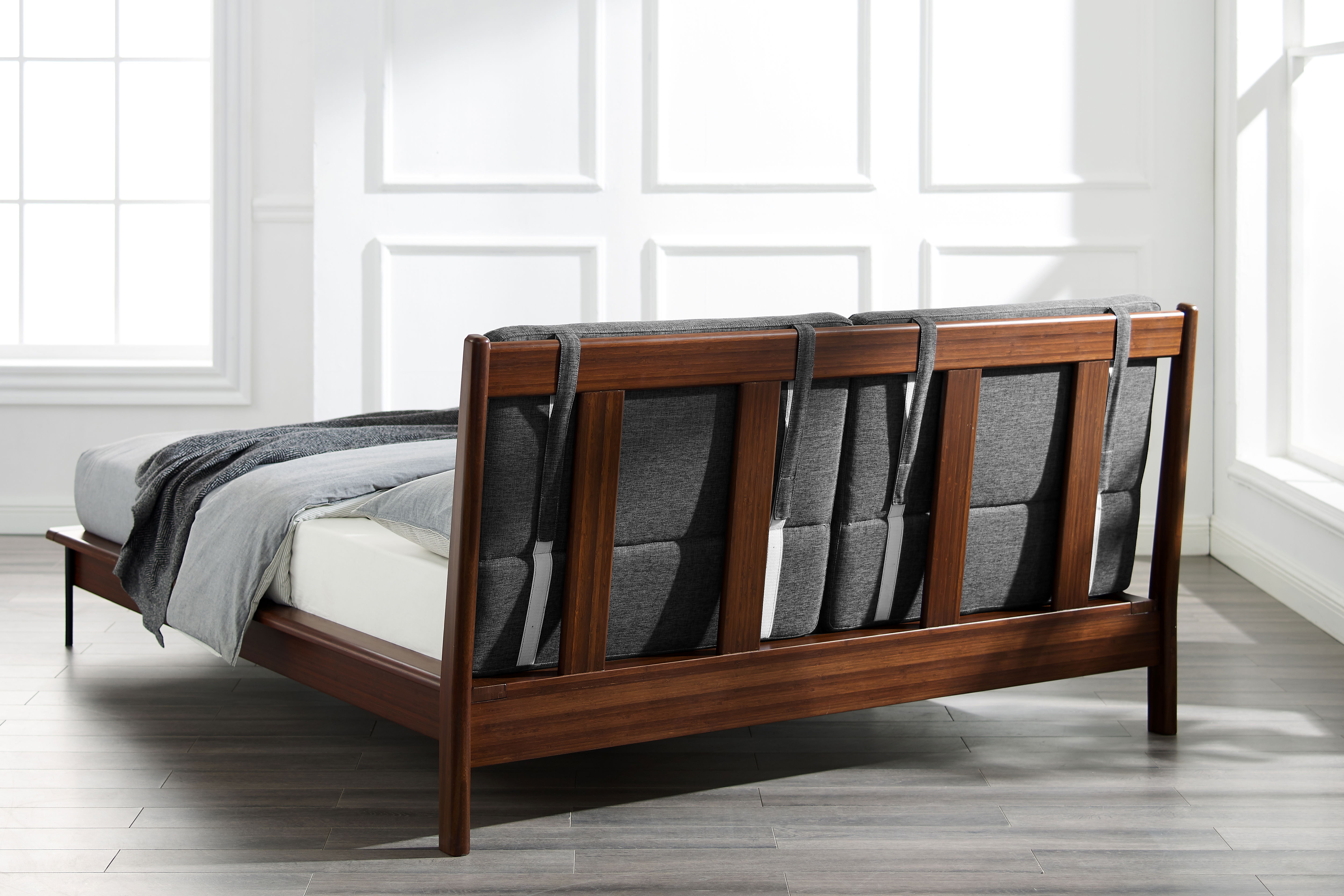 Park Avenue Queen Platform Bed with Fabric, Ruby large image 