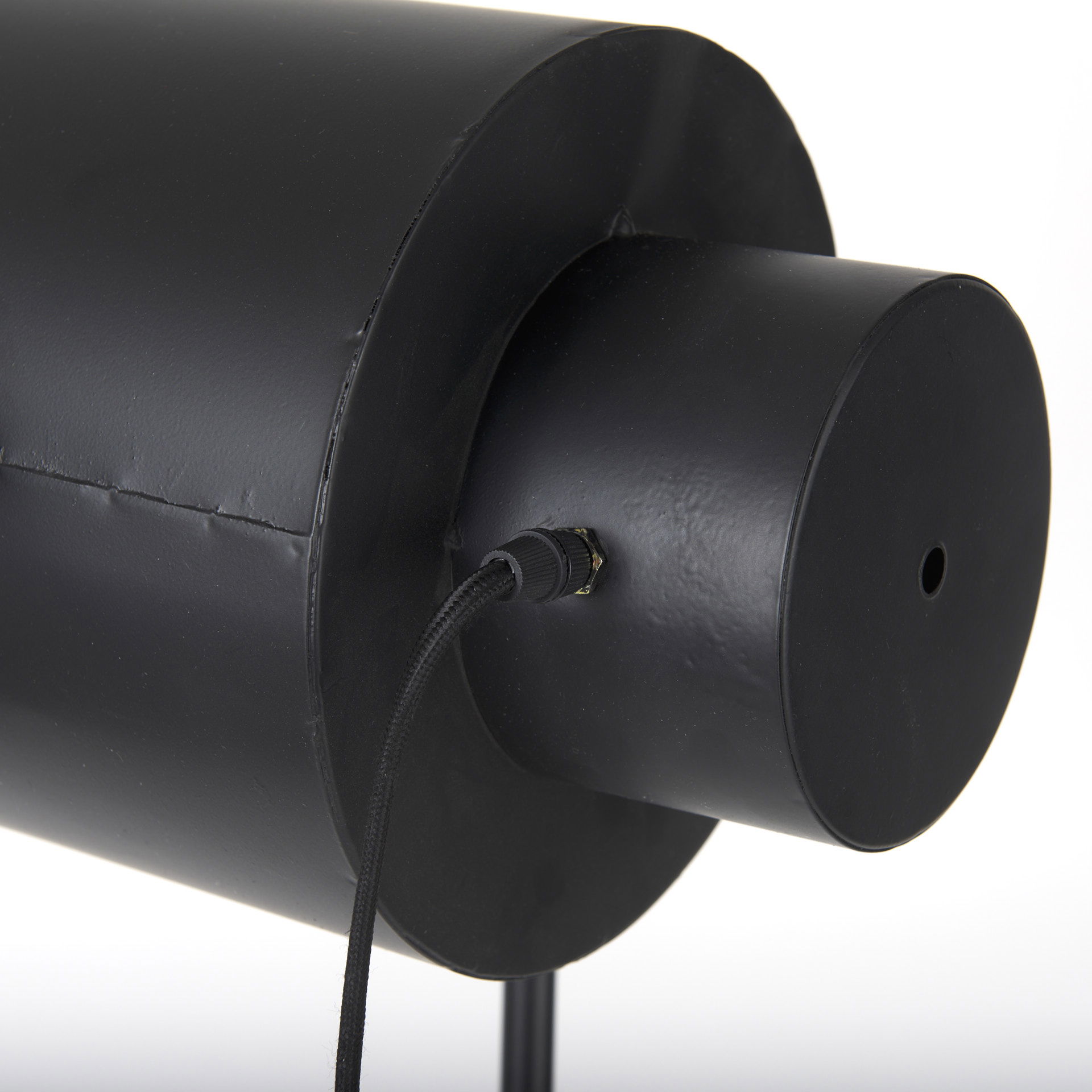 Debdou 22L x 22W x 61H Black and White Metal Adjustable Cinema-Style Floor Lamp, by Mercana View 10