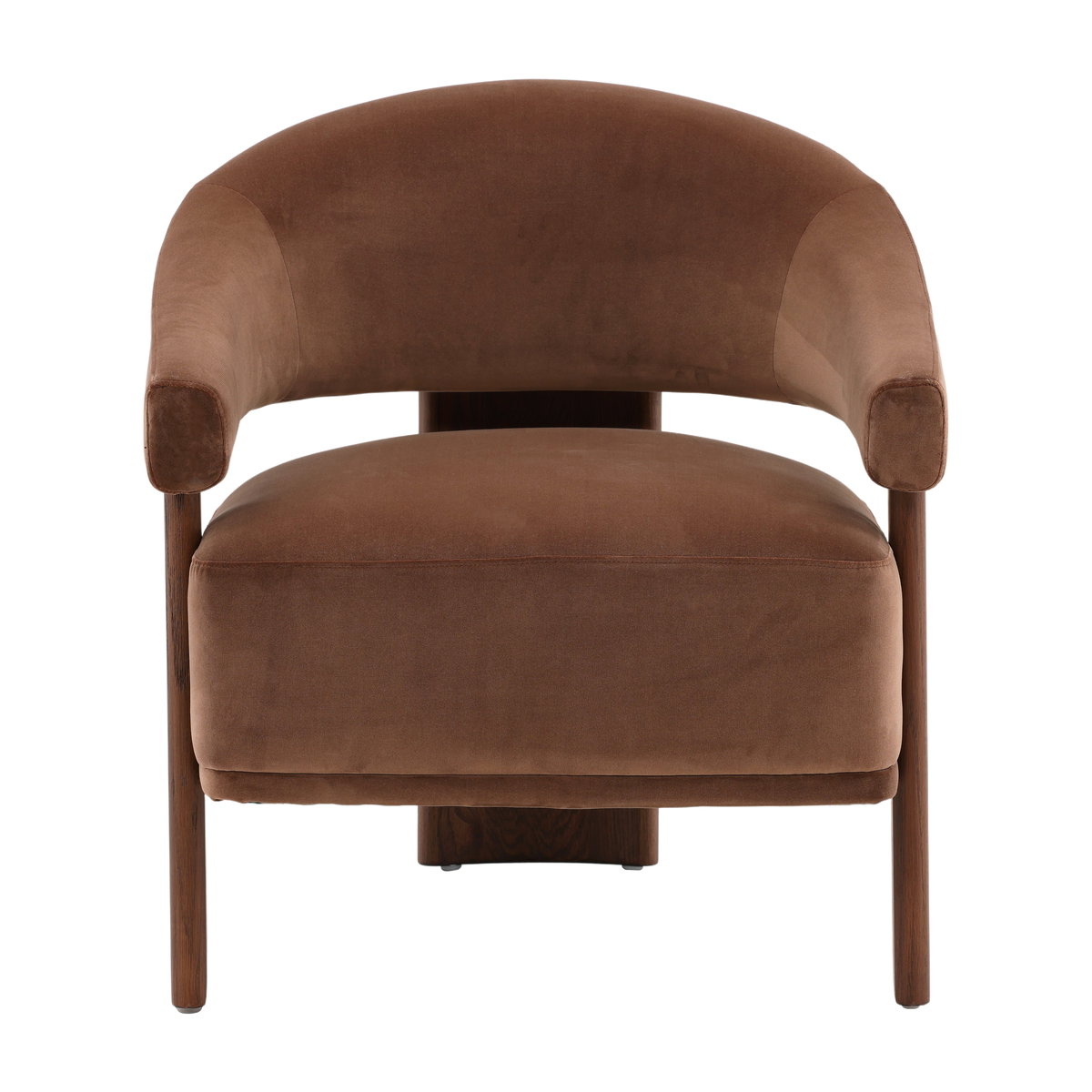 Averie Occasional Chair Brown, Accent Chair by Dovetail, 26.8" width x 29.5" height x 29" depth View 2