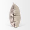 Jenna Beige with Merlot Print Linen Square Decorative Pillow Cover thumbnail 3