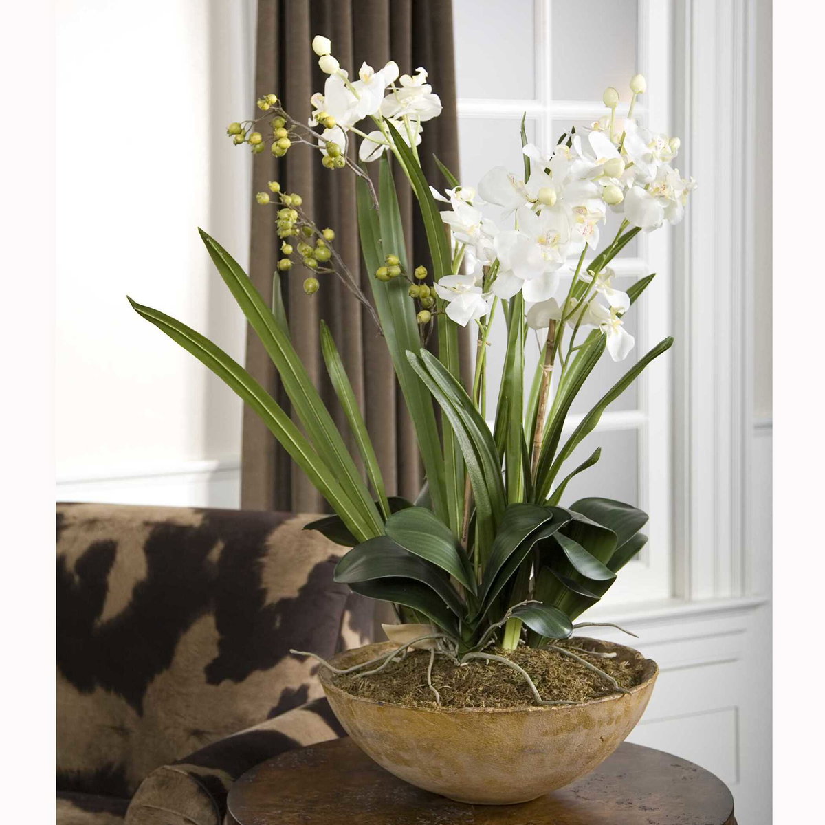 Moth Orchid Planter, Artificial Plants & Flower by Uttermost, 18.5" width x 33.5" height x 18.5" depth View 3