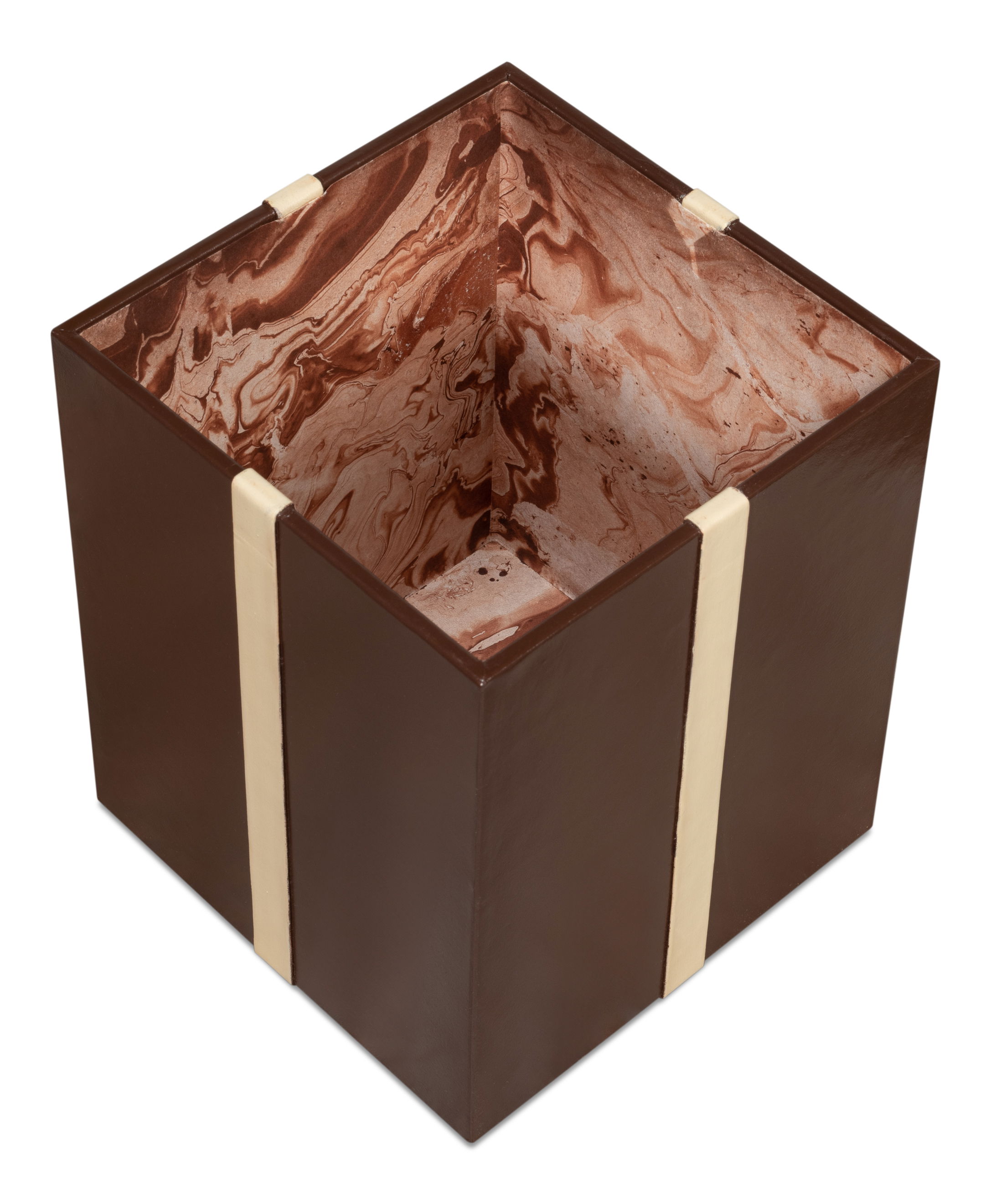 Ferrell Leather Holiday Boxes,S/3,Choco, Decor by Sarreid, 8" length x 8" width x 9" height View 9
