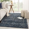 Azuma Hand-Knotted Tribal Dark Blue/ Light Gray Area Rug thumbnail 5