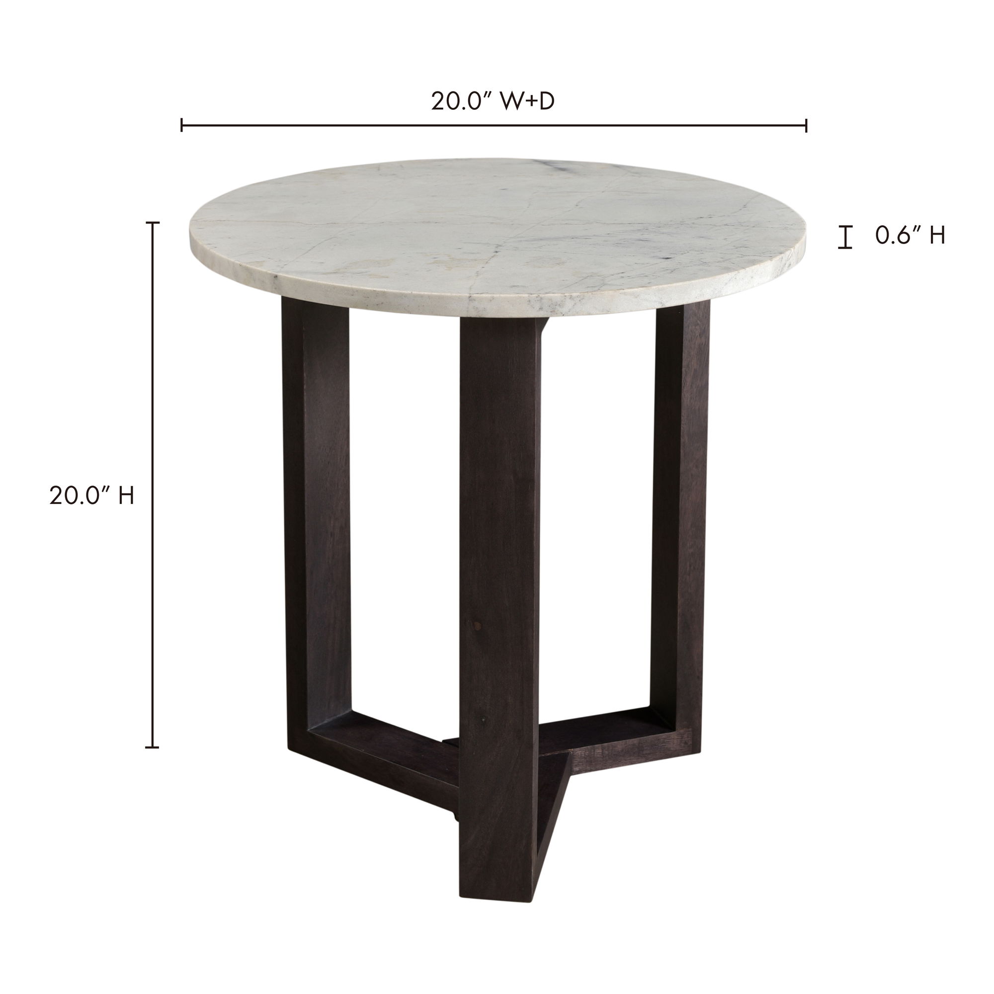 Jinxx Side Table Charcoal Grey, Side & End Table by Moe's Home, 20" width x 20.5" height x 20" depth View 10