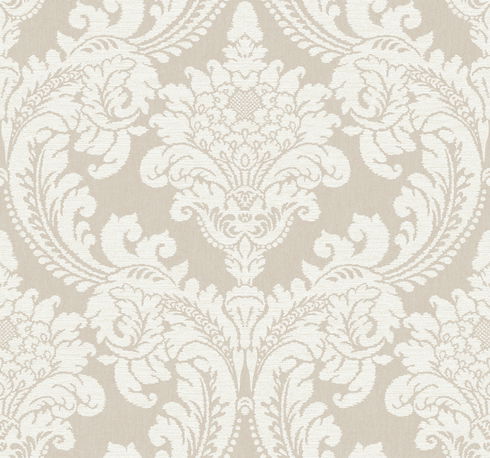 Tapestry Damask Off White Wallpaper