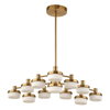 Wedge 12 Lt LED Brass Chandelier, Pendant by Uttermost, 40.62" width x 7.25" height x 40.62" depth thumbnail 7
