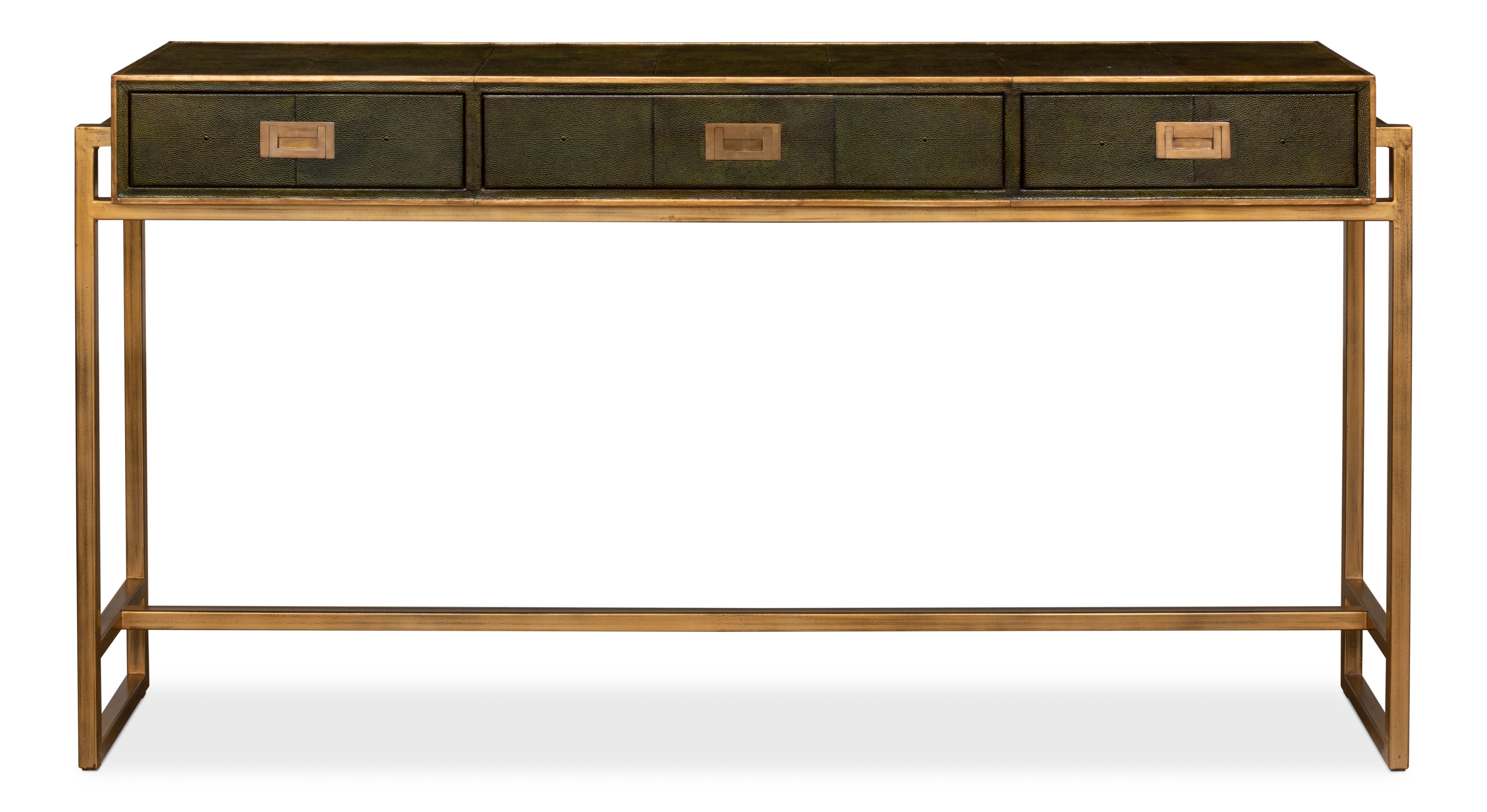 Shagreen Console Table, Leaf, by Sarreid, 64" length x 14" width x 34" height View 2