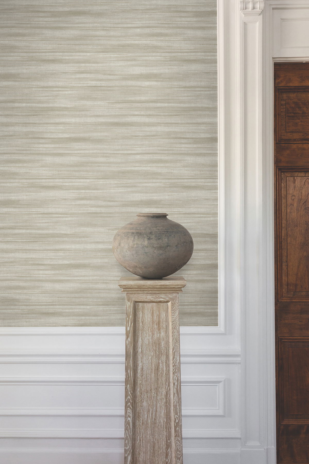 Brushed Linen Taupe Wallpaper large image 