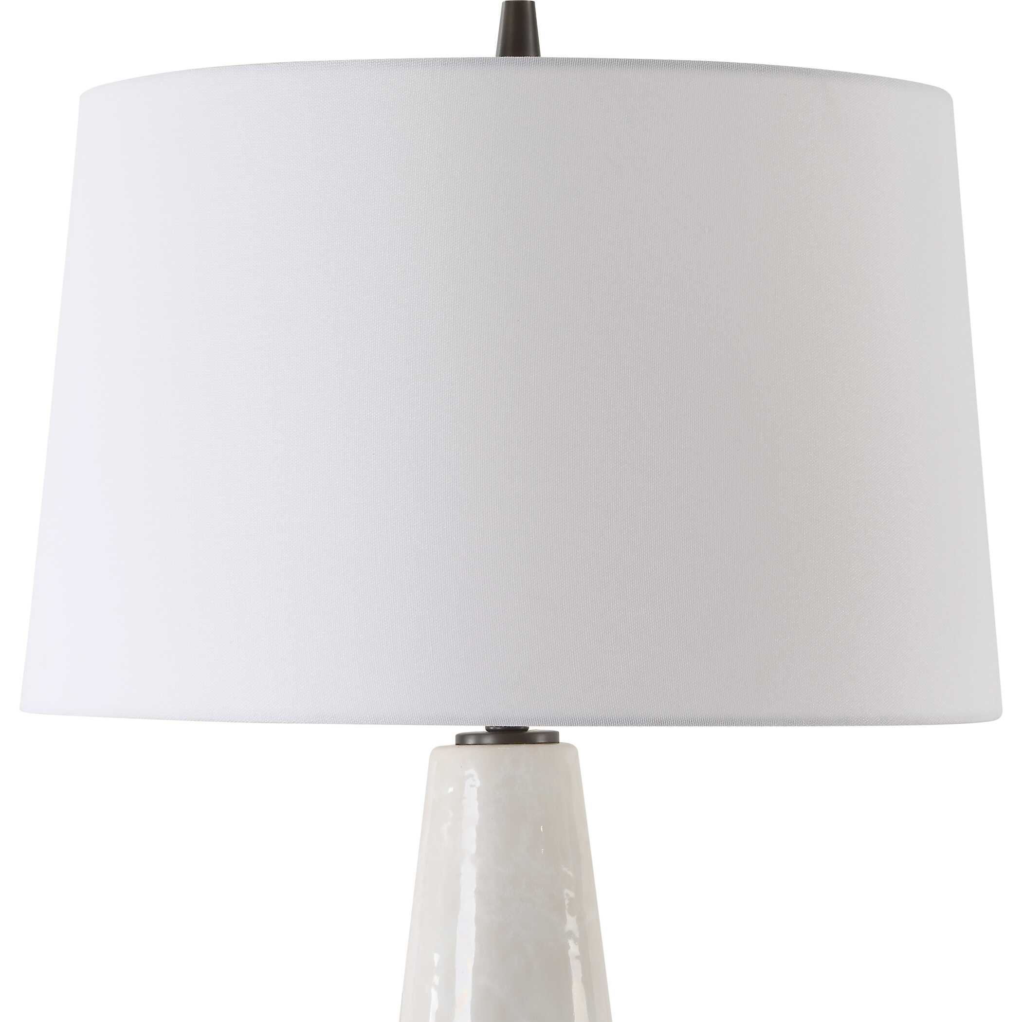 Loire Ivory Glaze Table Lamp, by Uttermost, 19" width x 35.75" height x 19" depth View 6