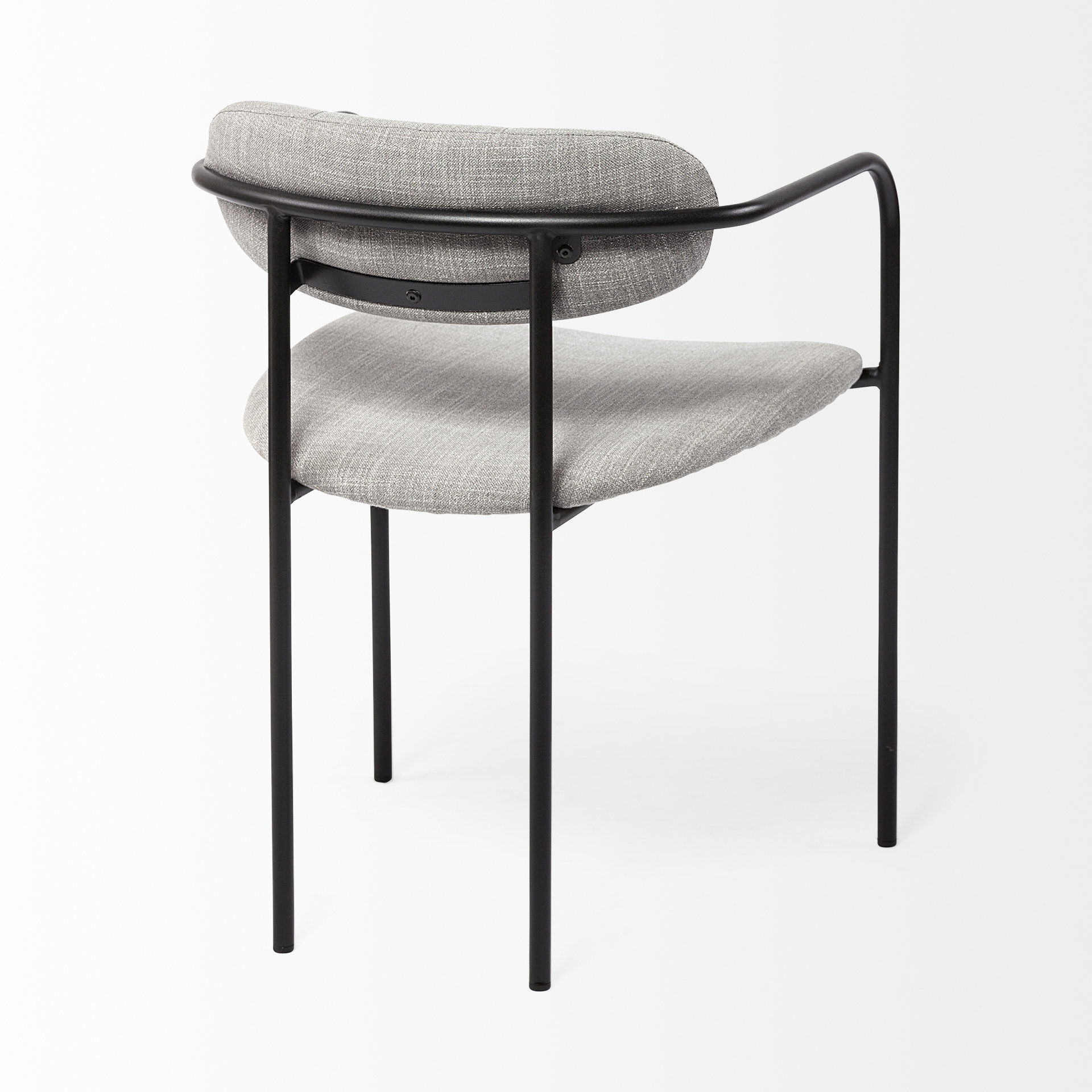 Parker Gray Fabric Seat Black Metal Dining Chair large image 