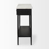 Amika White Marble Top Black Metal Base Console Table thumbnail 4