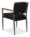 The Harley Chair  Onyx Black Leather, by Sarreid, 1'11" length x 1'11" width x 2'9" height thumbnail 11