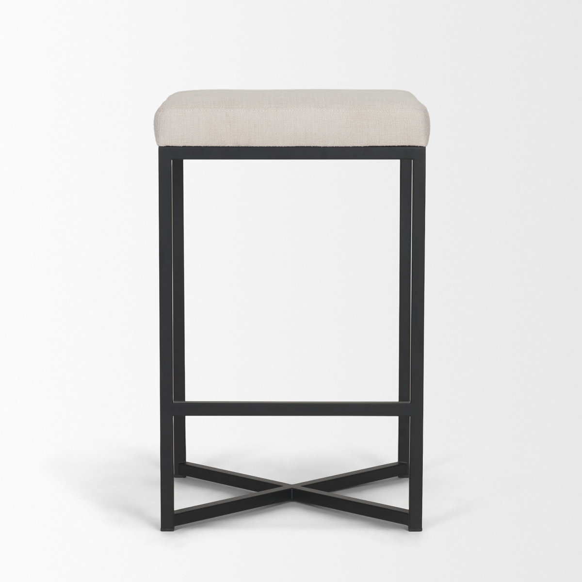 Frodo Backless 26.5in Seat Counter Stool | Counter White Fabric, Counter & Bar Stool by Mercana, 16.5" length x 16.5" width x 26.5" height View 6