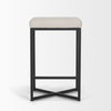 Frodo Backless 26.5in Seat Counter Stool | Counter White Fabric, Counter & Bar Stool by Mercana, 16.5" length x 16.5" width x 26.5" height thumbnail 6