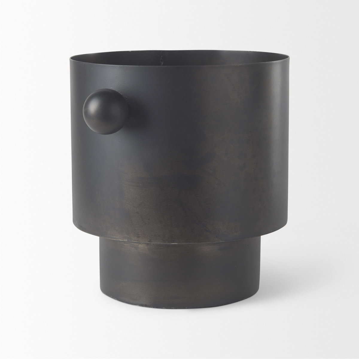 Juno 8.5H Large Black Iron Vase, by Mercana, 11" length x 8" width x 8.5" height View 6