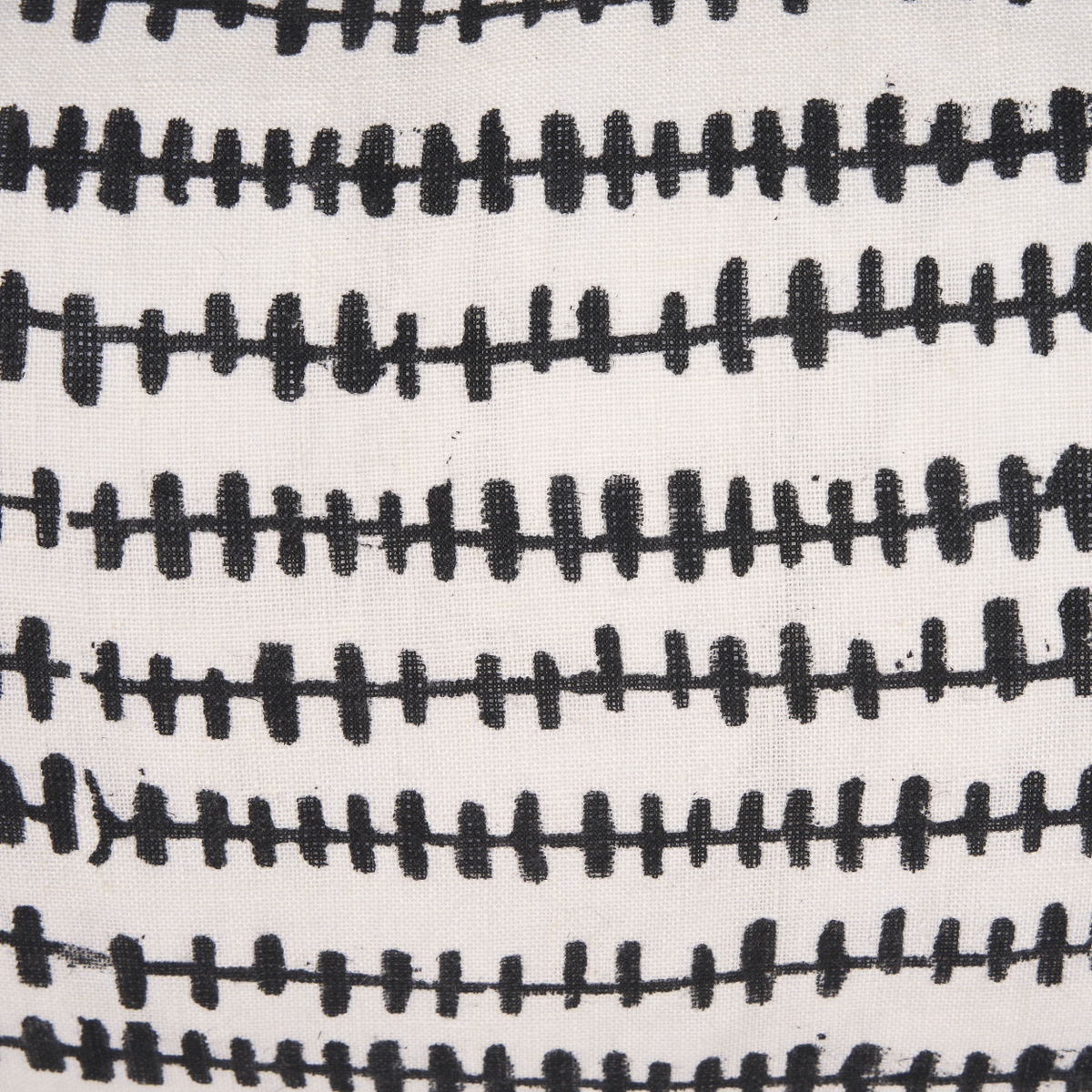 Jenna 14x26 Cream/Black Print Linen Lumbar Decorative Pillow Cover, by Mercana, 14" length x 26" width x 0.2" height View 10