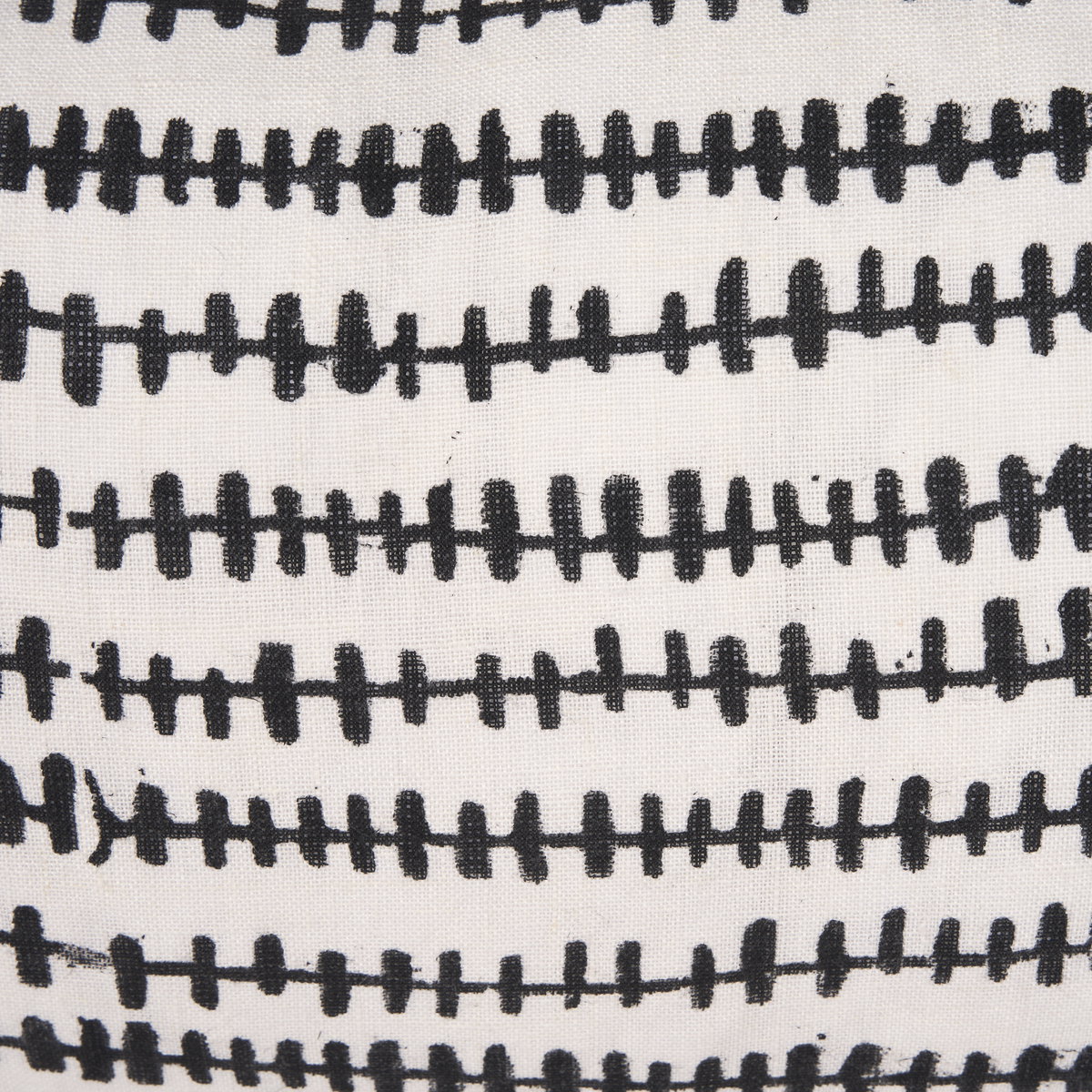 Jenna 14x26 Cream/Black Print Linen Lumbar Decorative Pillow Cover, by Mercana, 14" length x 26" width x 0.2" height View 10