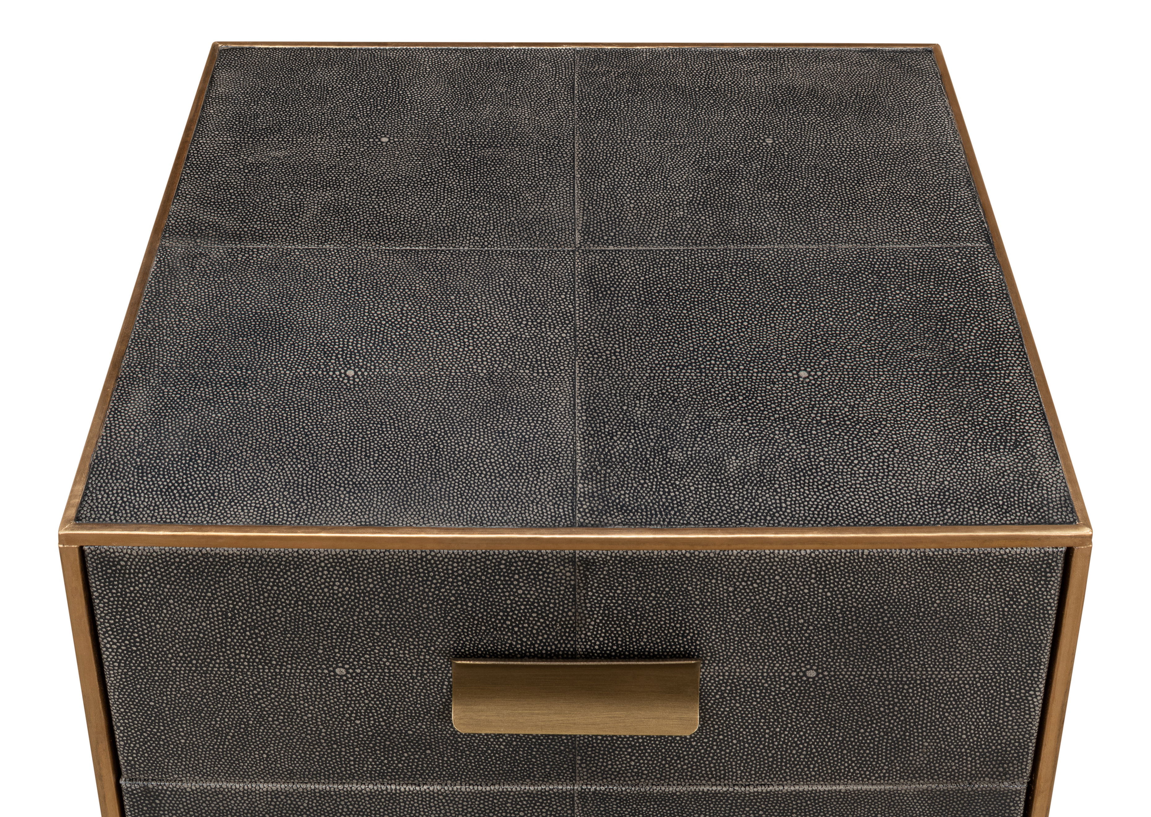 Gideon Shagreen 3 Drawer Side Table, Gry large image 