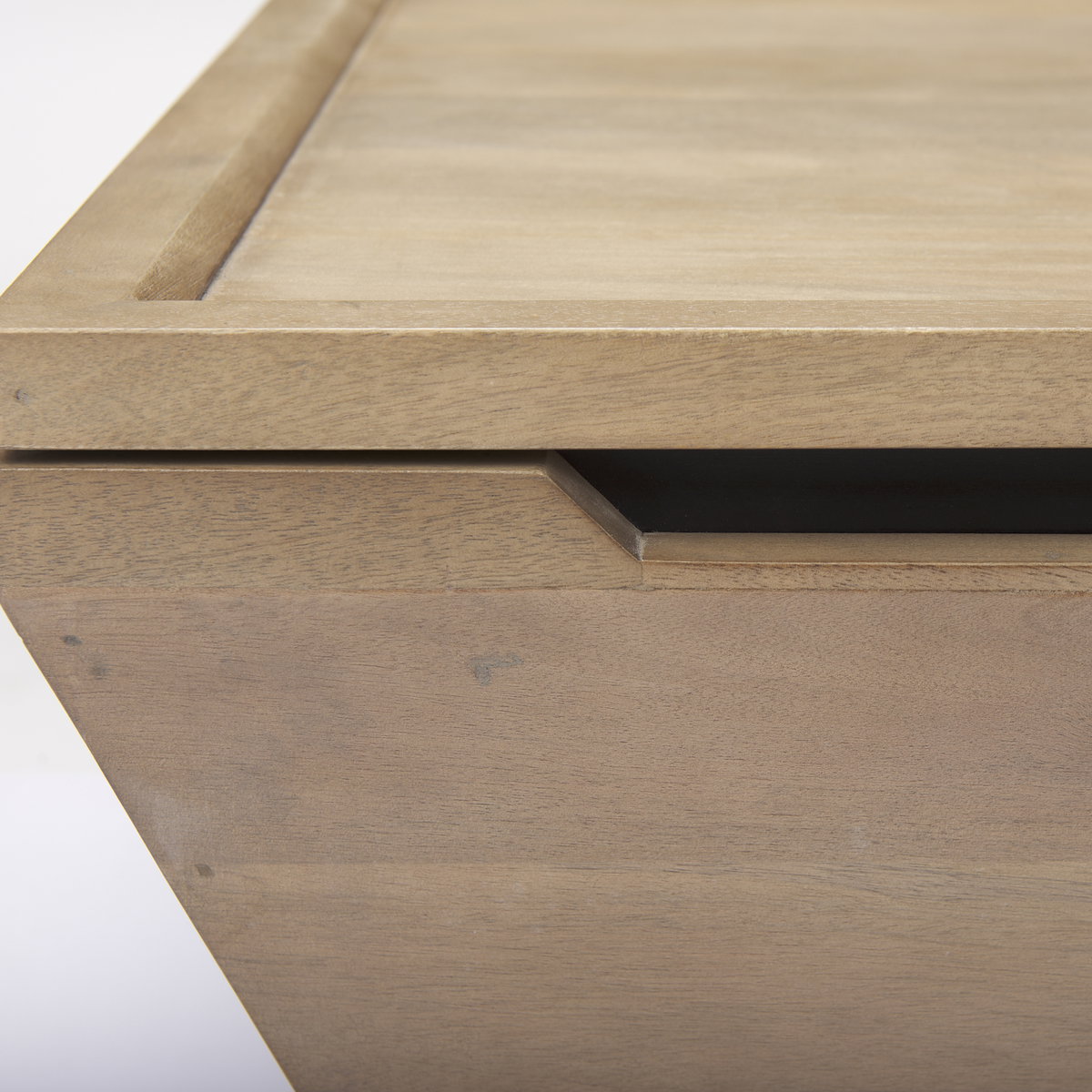 Wyatt  Brown Wood Angular Coffee Table, by Mercana, 41" length x 41" width x 16" height View 10