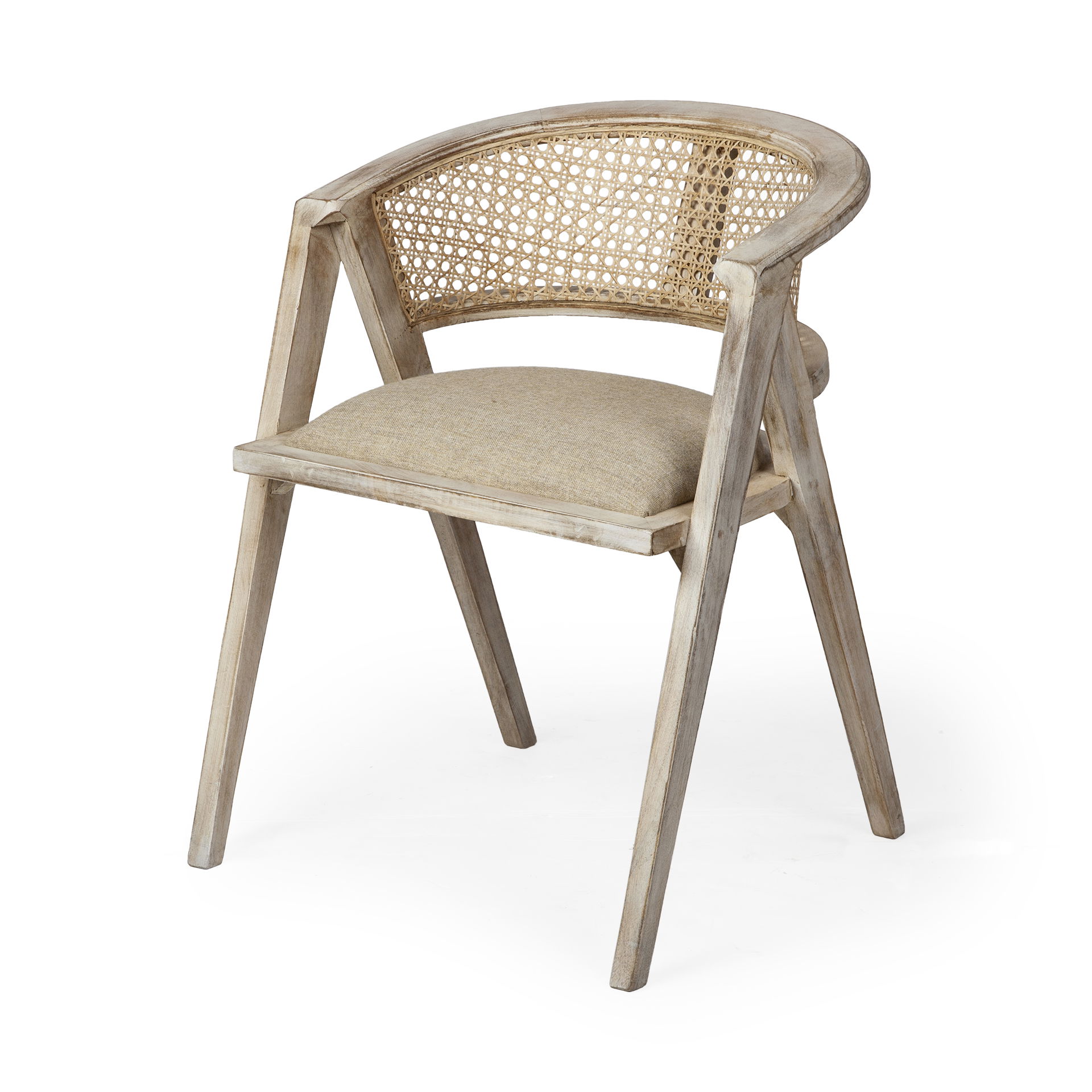 Tabitha I Blonde Wooden Frame 100% Polyester Seat Dining Chair, by Mercana, 23" length x 23" width x 30" height View 1