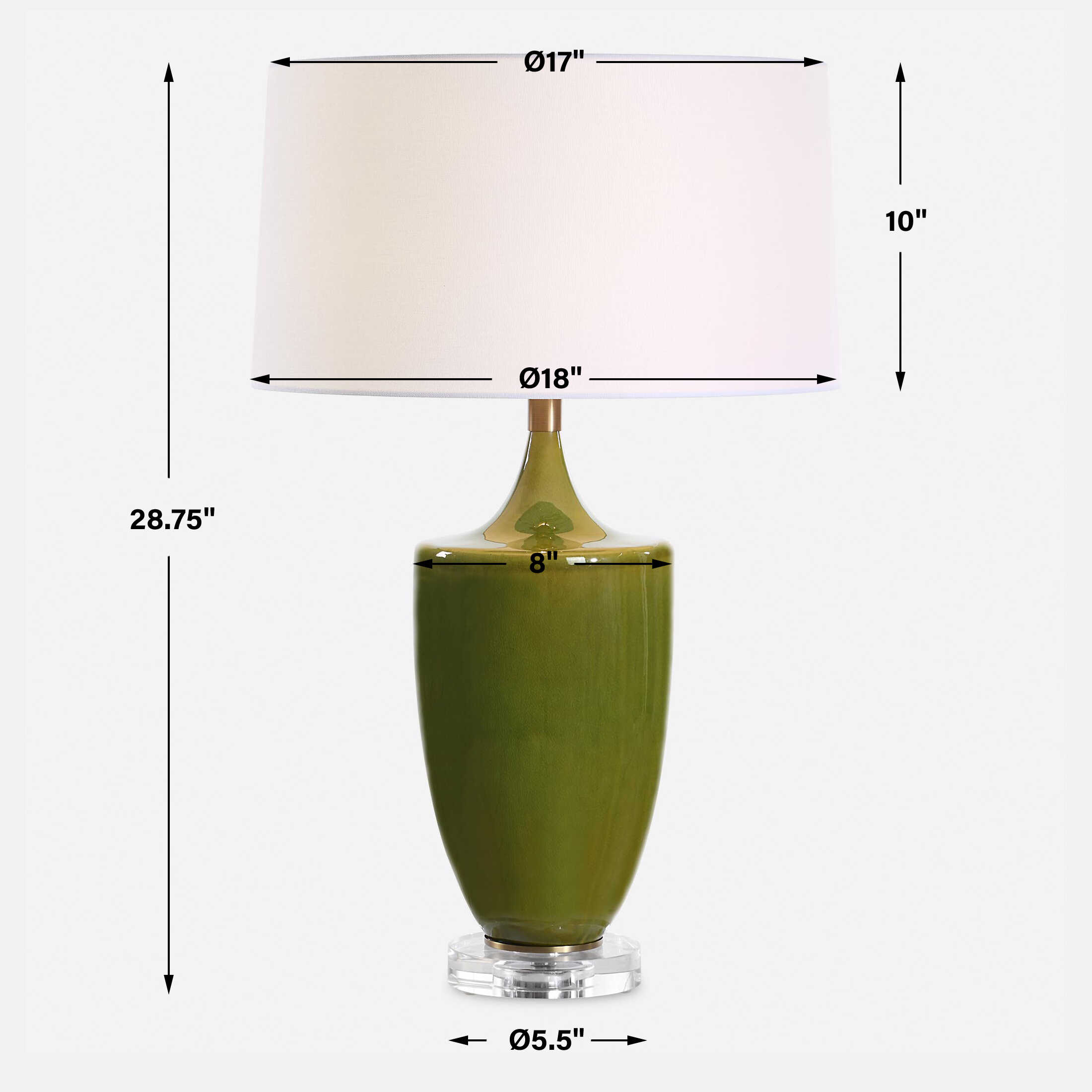 Adela Moss Green Table Lamp large image 