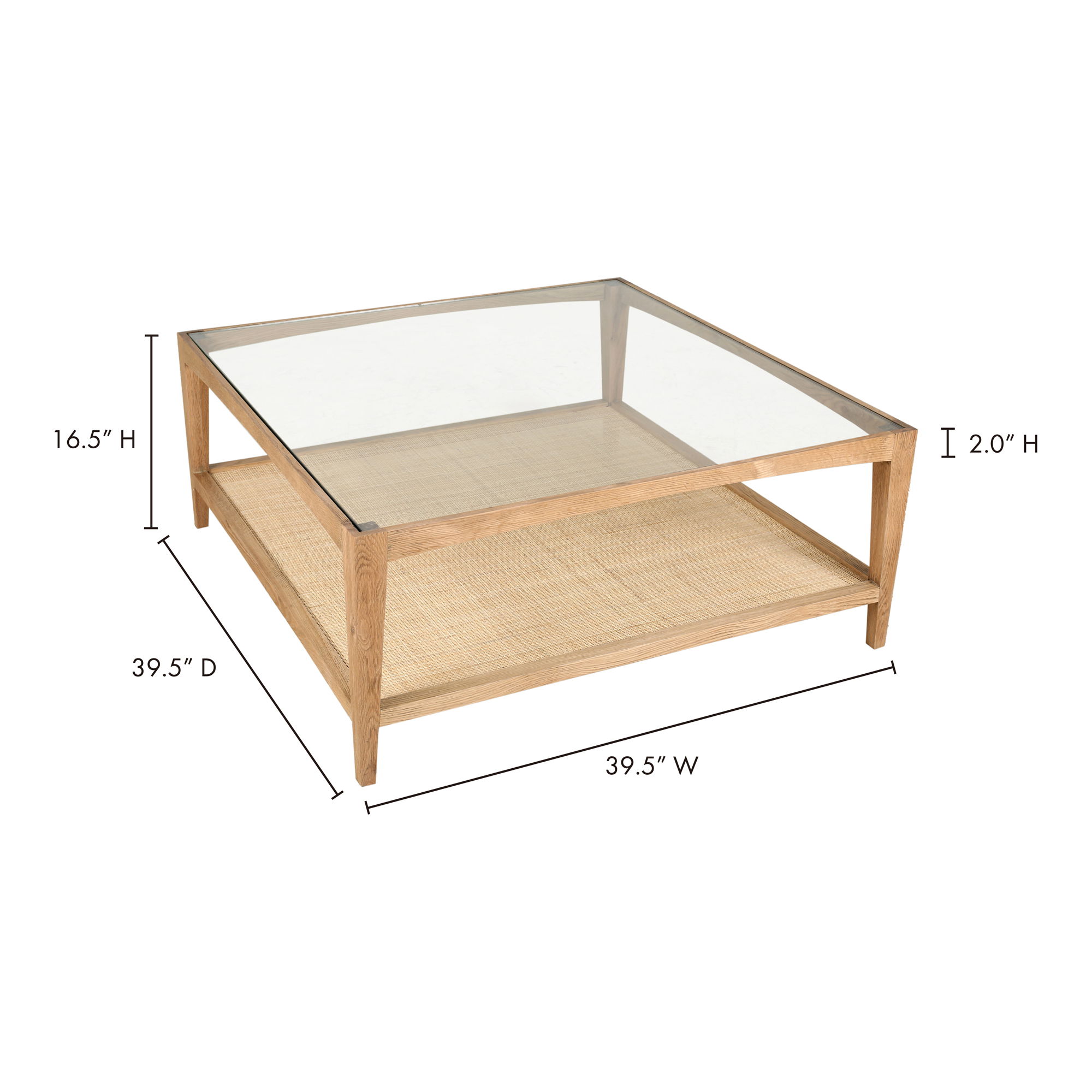 Harrington Coffee Table Natural, by Moe's Home, 39.5" width x 16.5" height x 39.5" depth View 8