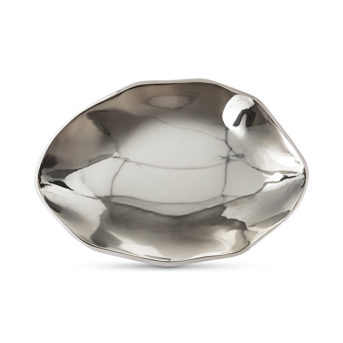 Forde Decorative Bowl Silver, Trays & Platter by Moe's Home, 11" width x 4.5" height x 7" depth View 5