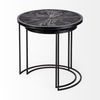Chakra 19.7' Set of Two Round Dark Wood Top Black Frame Accent Tables thumbnail 5