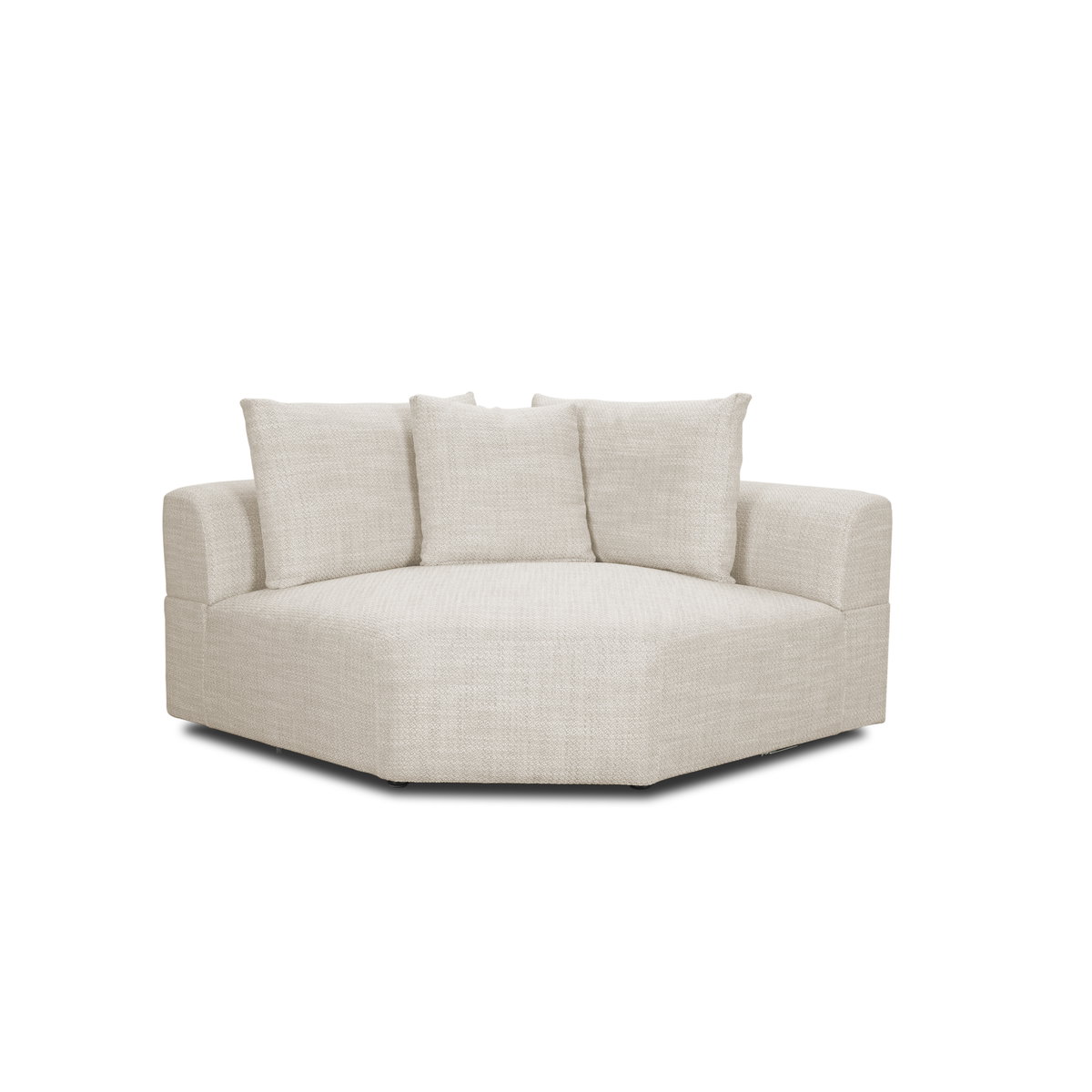 Warner Oatmeal 3 Piece Sofa Set with Corner Piece, Sectional Sofa by Mercana, 140" length x 113" width x 32.68" height View 4