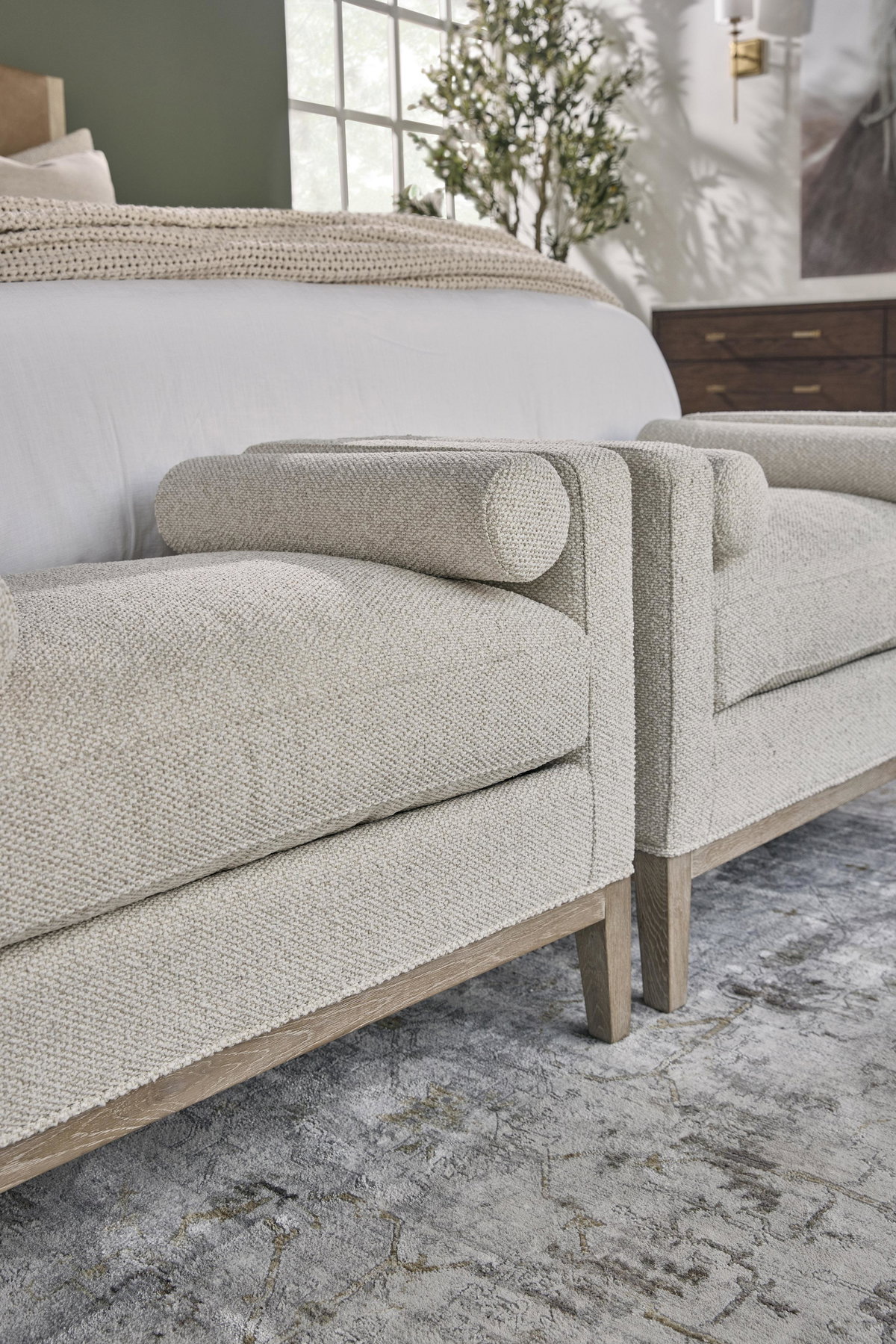 Keaton Upholstered Accent Stool, Ottoman by Essentials for Living, 35.5" width x 24.75" height x 23" depth View 8