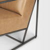 Stratton Gunmetal with Genuine Brown Leather Upholstered Accent Chair, by Mercana, 27.25" length x 36.5" width x 29.5" height thumbnail 11