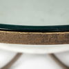 Reinhardt 36' Round Glass Top Marble Shelf Gold Metal Base Coffee Table thumbnail 4