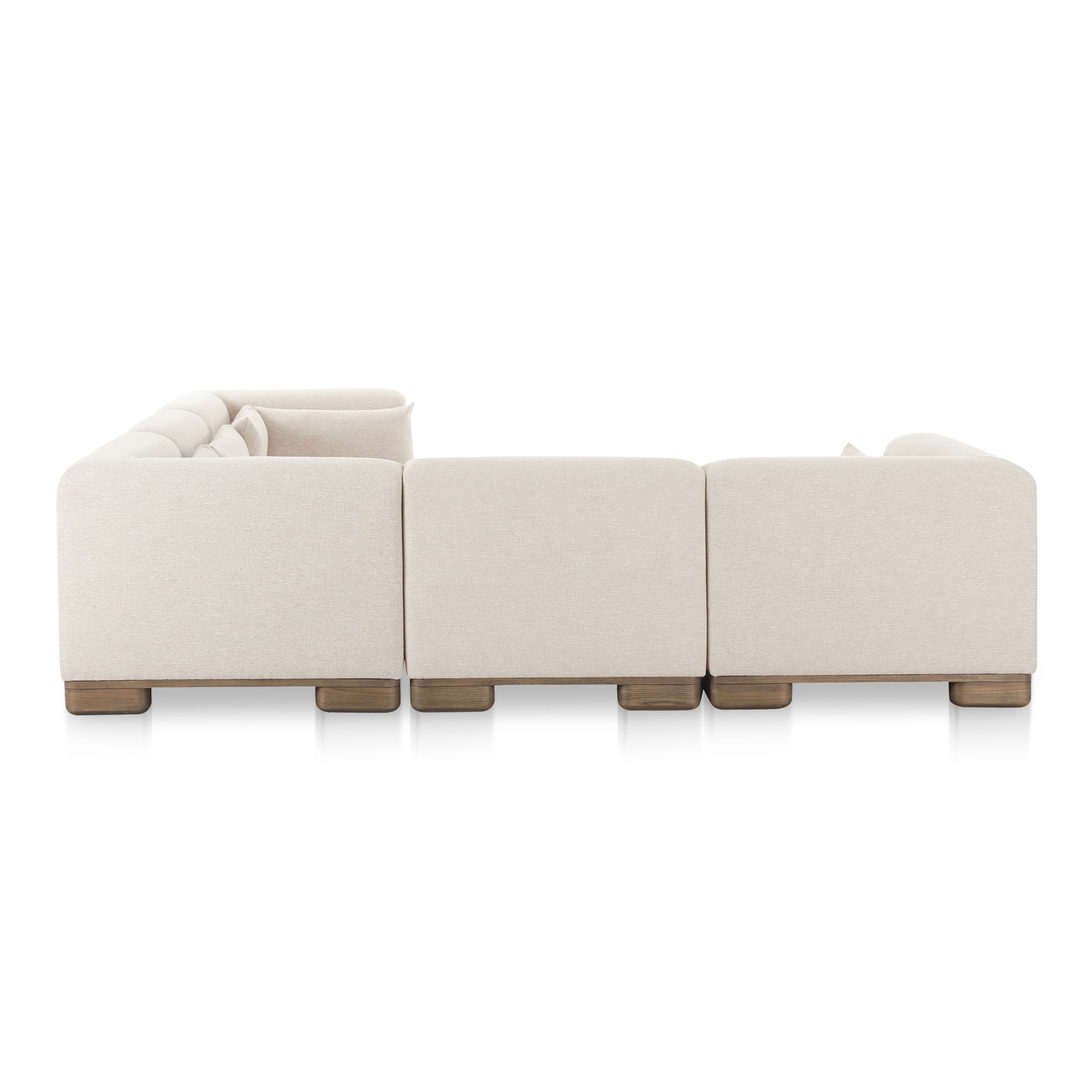 June Classic L-shaped Modular Sectional Oatmeal, Sectional Sofa by Moe's Home, 115" width x 30" height x 115" depth View 6
